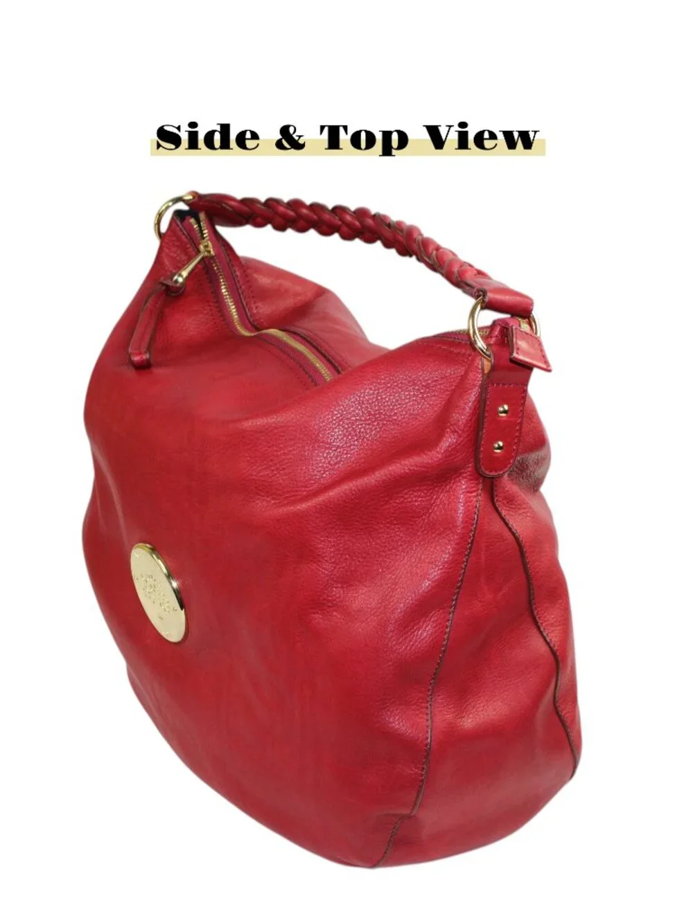 Red Leather Slouchy Hobo Bag Mulberry Daria Style